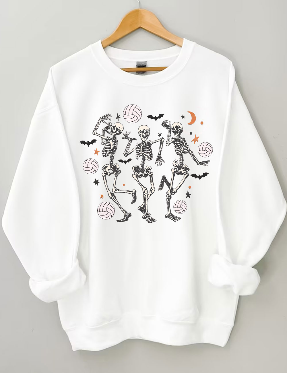 Dancing Skeletons Funny Halloween Volleyball Sweatshirt