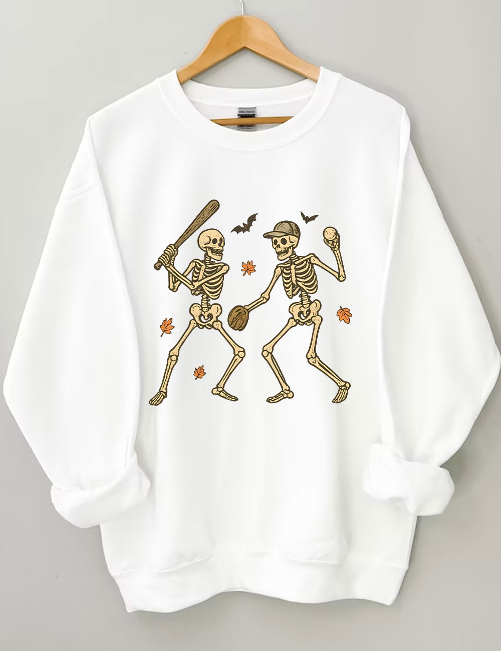 Skeleton Baseball Halloween Funny Sweatshirt