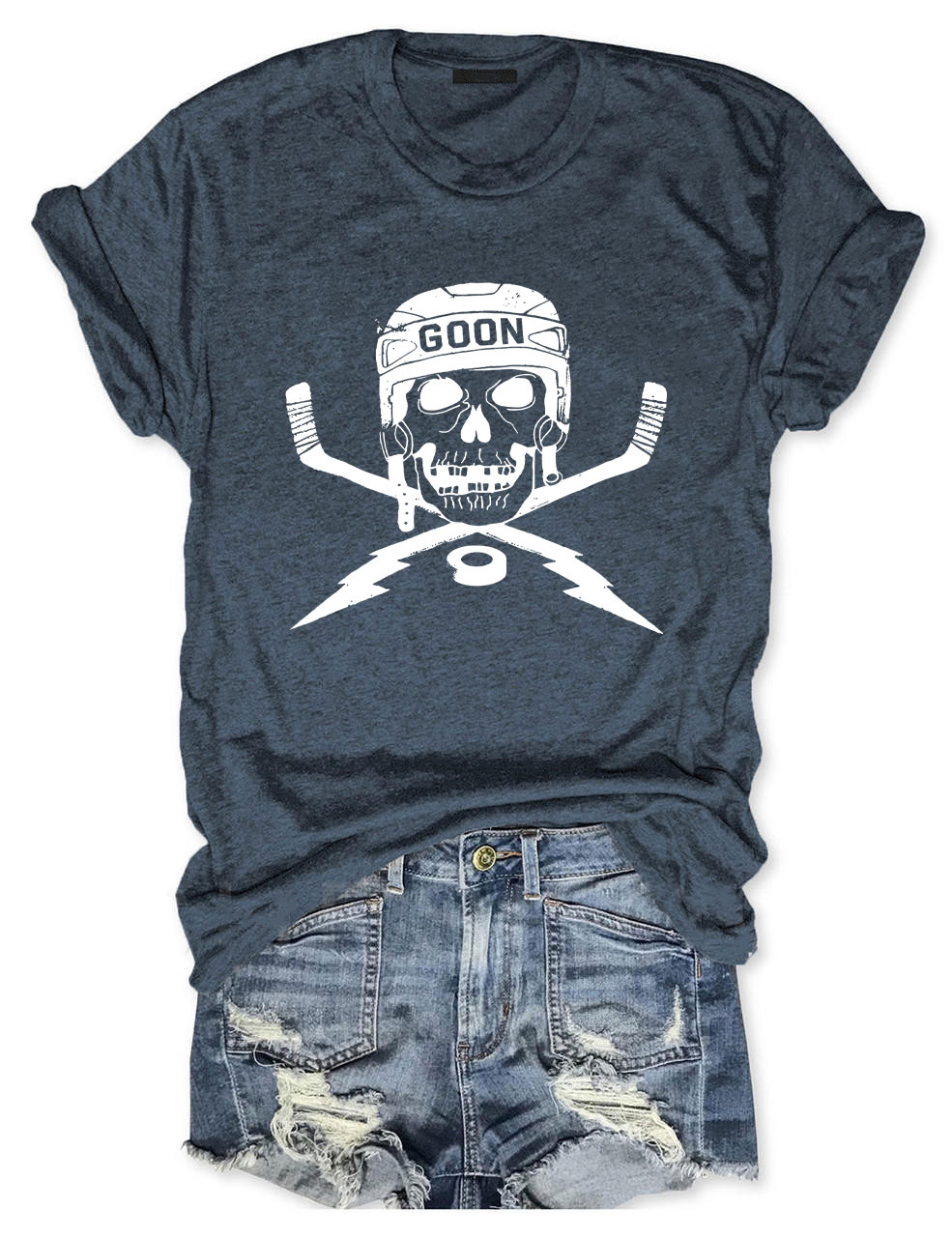 Cool Skull Hockey Funny T-shirt