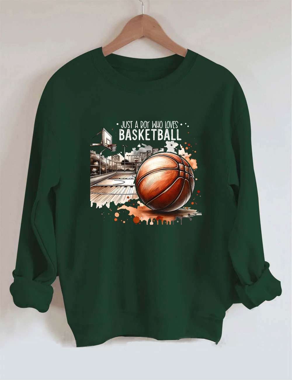 Just A Boy Who Loves Basketball Funny Sweatshirt