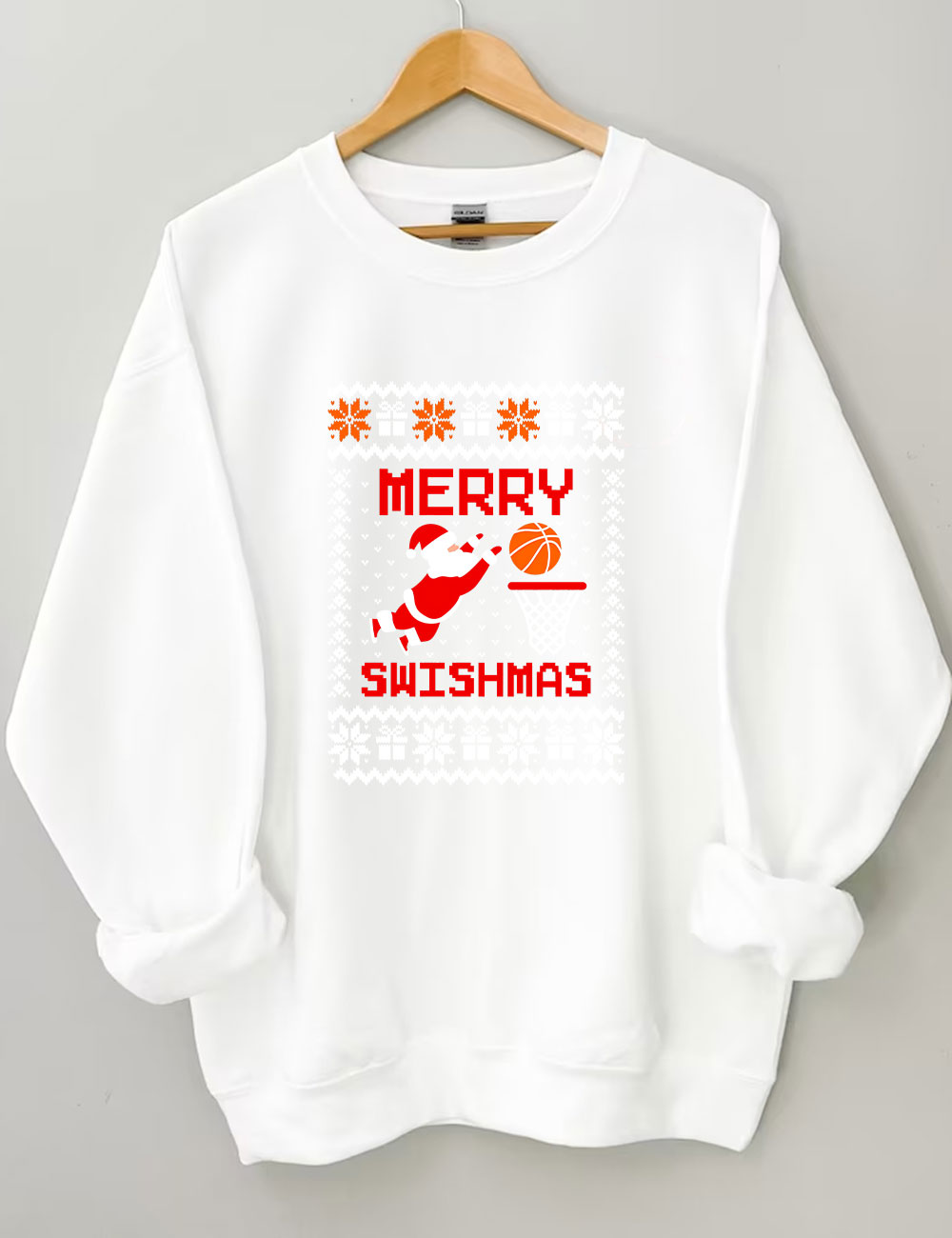 Merry Swishmas Ugly Basketball Sweatshirt