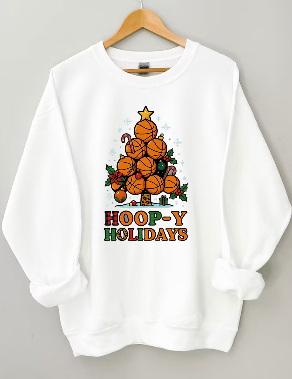 Hoop-y Holidays Basketball Christmas Tree Sweatshirt