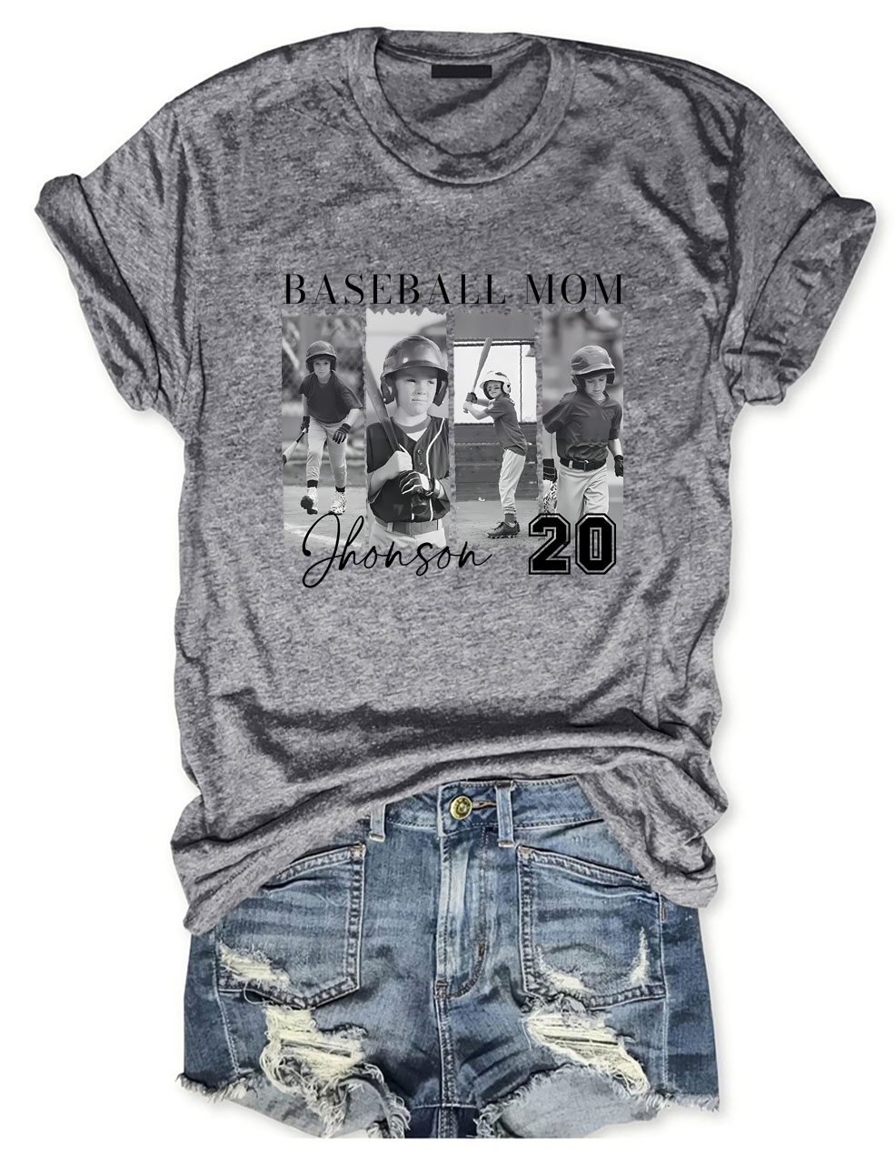 Custom Photo Baseball Softball T-shirt