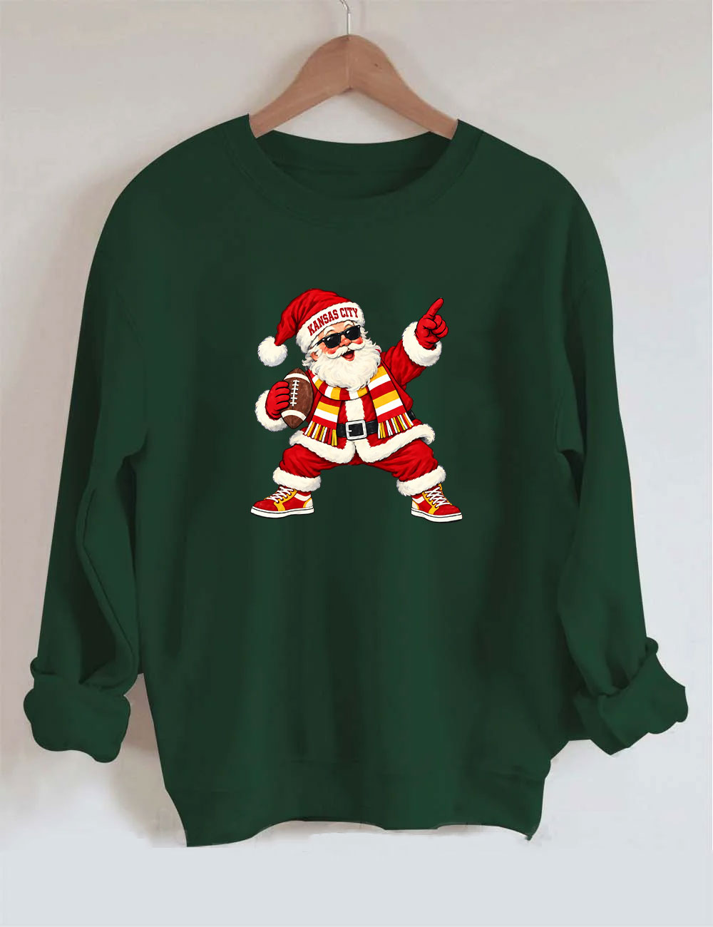 Kansas City Football Santa Sweatshirt
