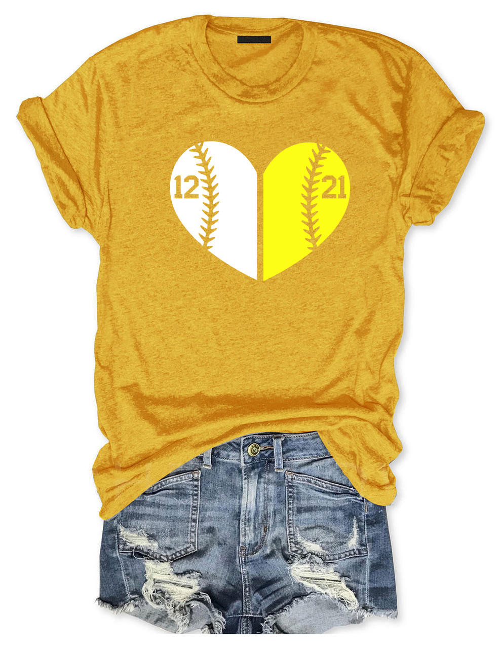 Custom Glitter Baseball and Softball T-Shirt