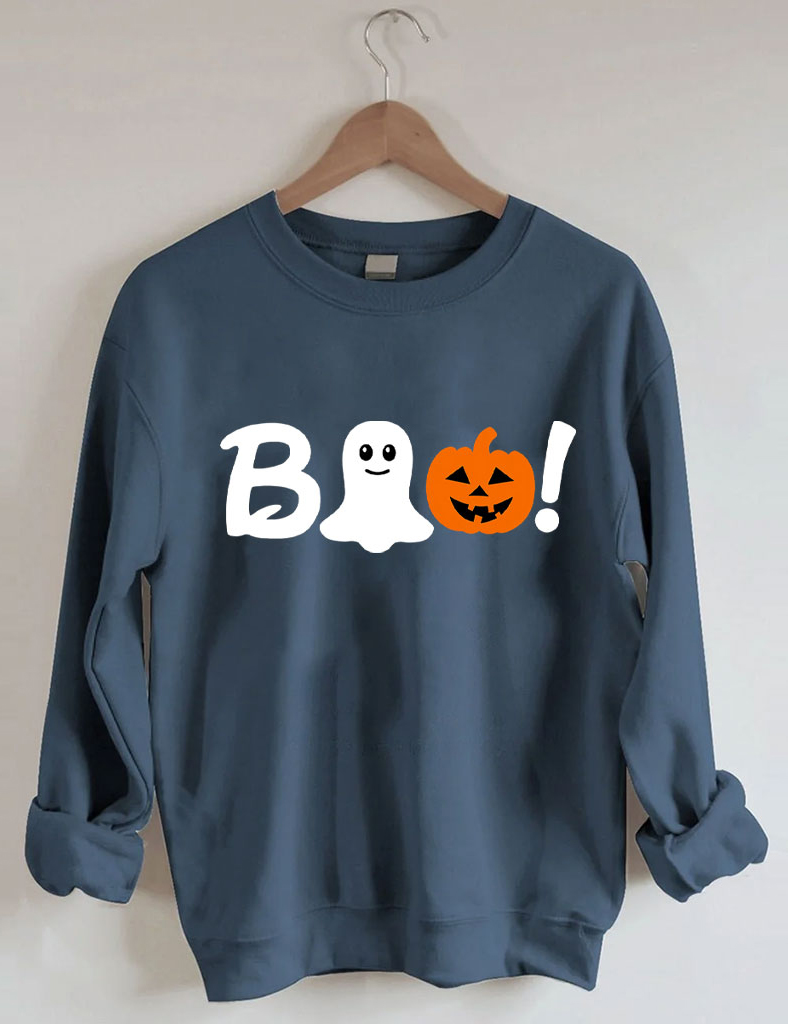 Boo Halloween Ghost Basketball Sweatshirt