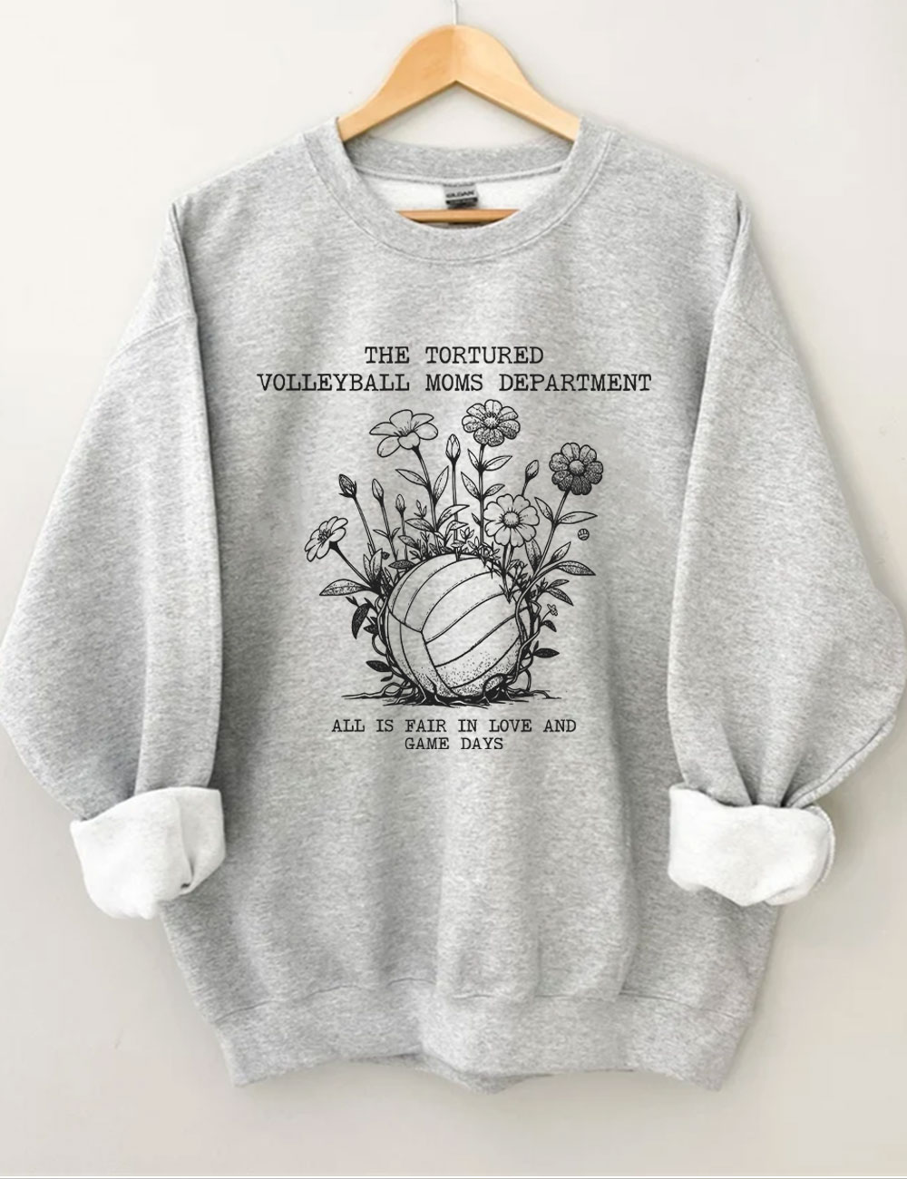 Tortured Volleyball Moms Department Sweatshirt
