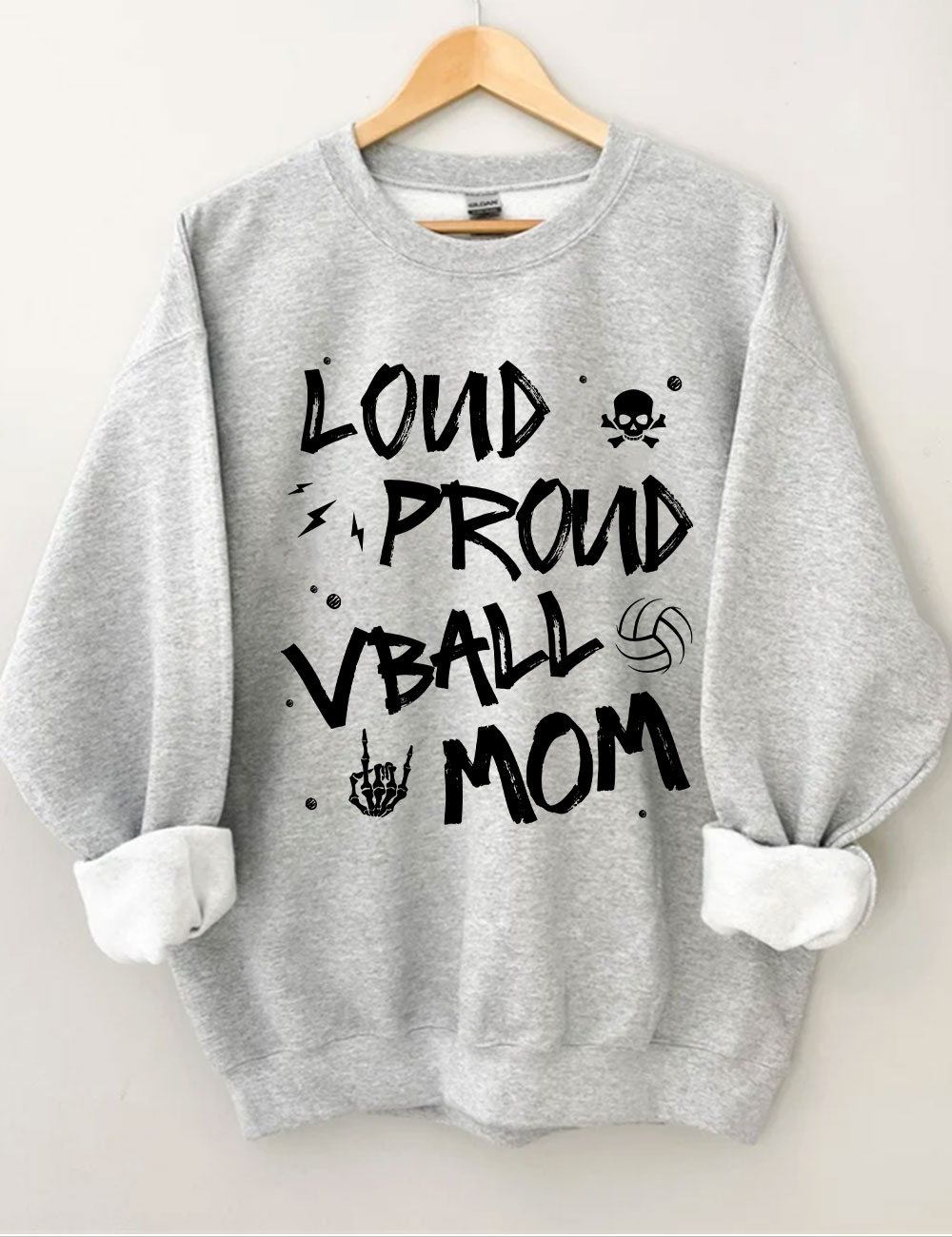 Loud Proud Mom Game Day Volleyball Momma Sweatshirt