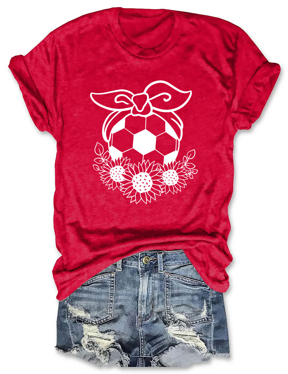 Floral Soccer Ball  T-Shirt