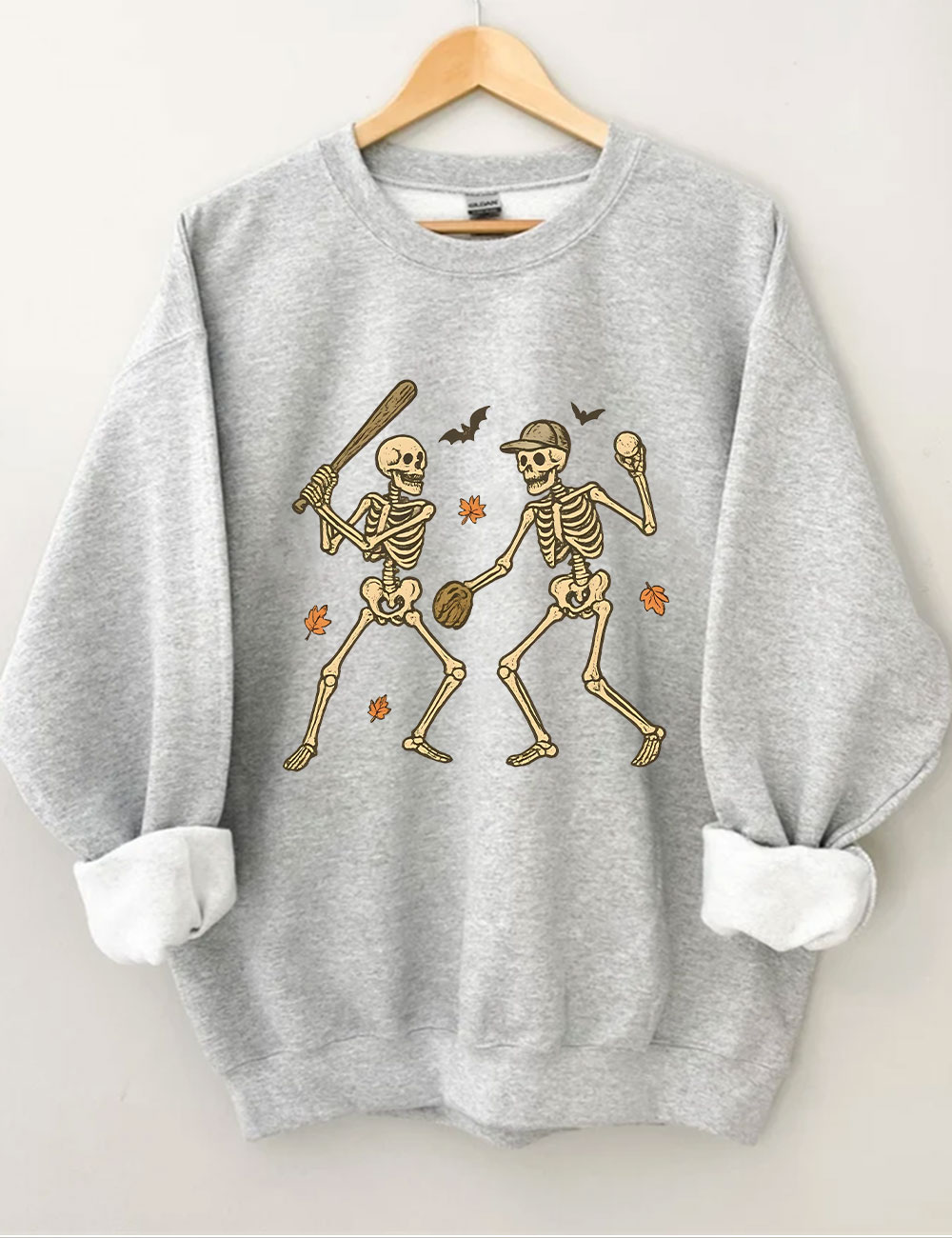 Skeleton Baseball Halloween Funny Sweatshirt