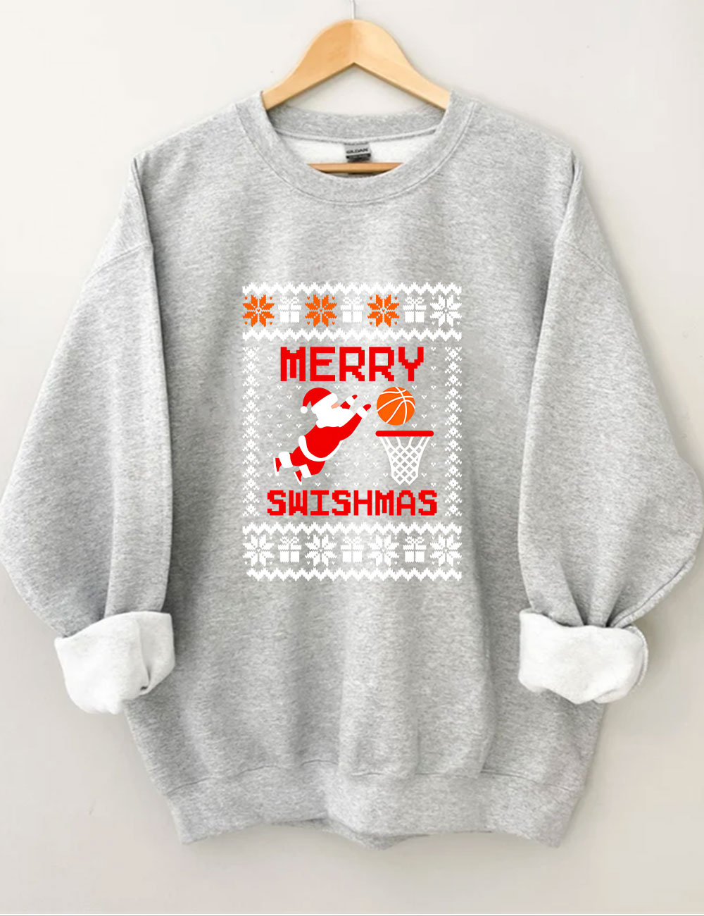 Merry Swishmas Ugly Basketball Sweatshirt