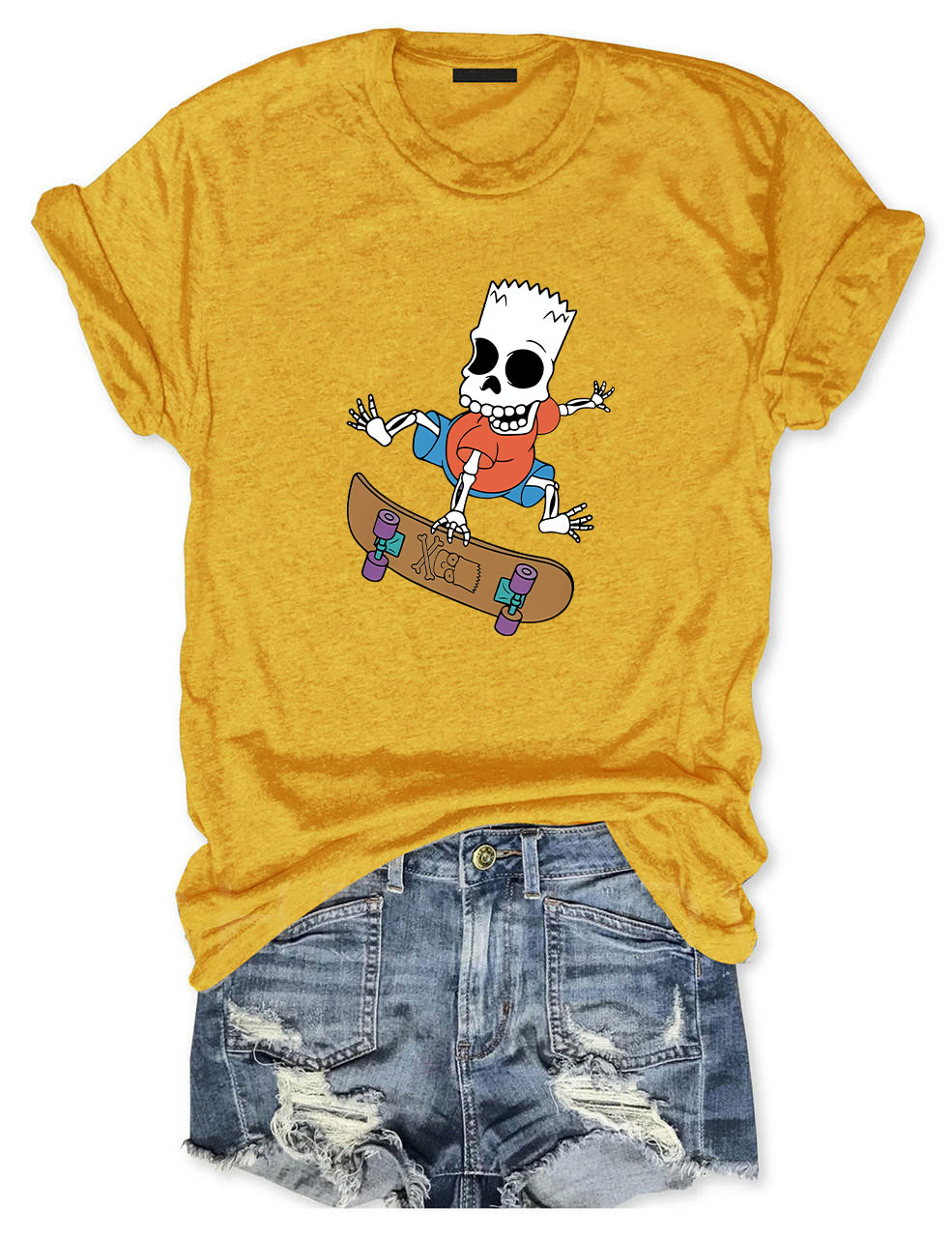 Simpsons Skater Bart Halloween Funny T-Shirt