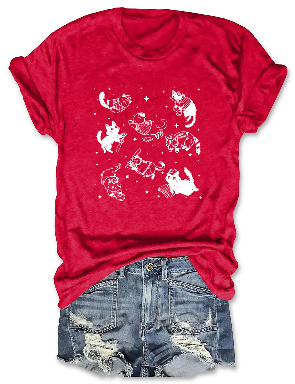Cute Cat Baseball Funny T-Shirt