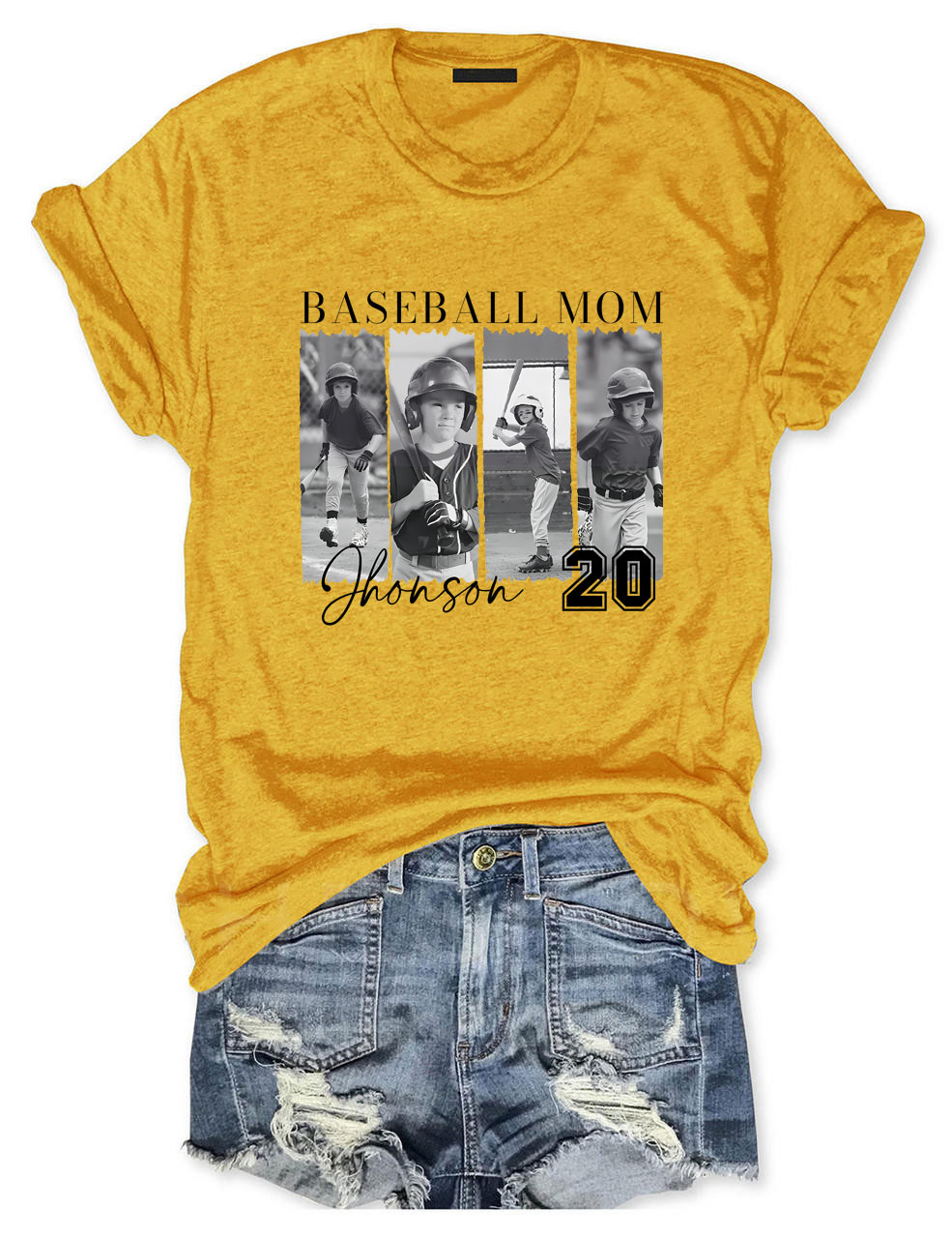 Custom Photo Baseball Softball T-shirt