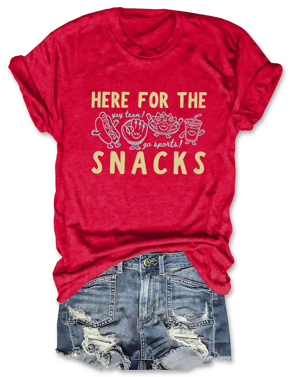 'Here For The Snacks'  Baseball T-Shirt