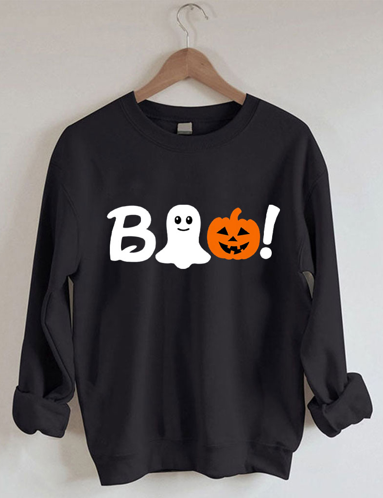 Boo Halloween Ghost Basketball Sweatshirt