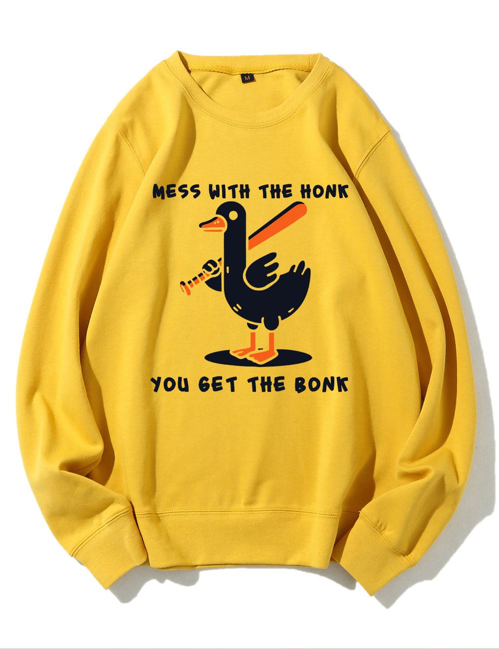 Mess With The Honk You Get The Bonk Funny Goose Baseball Sweatshirt