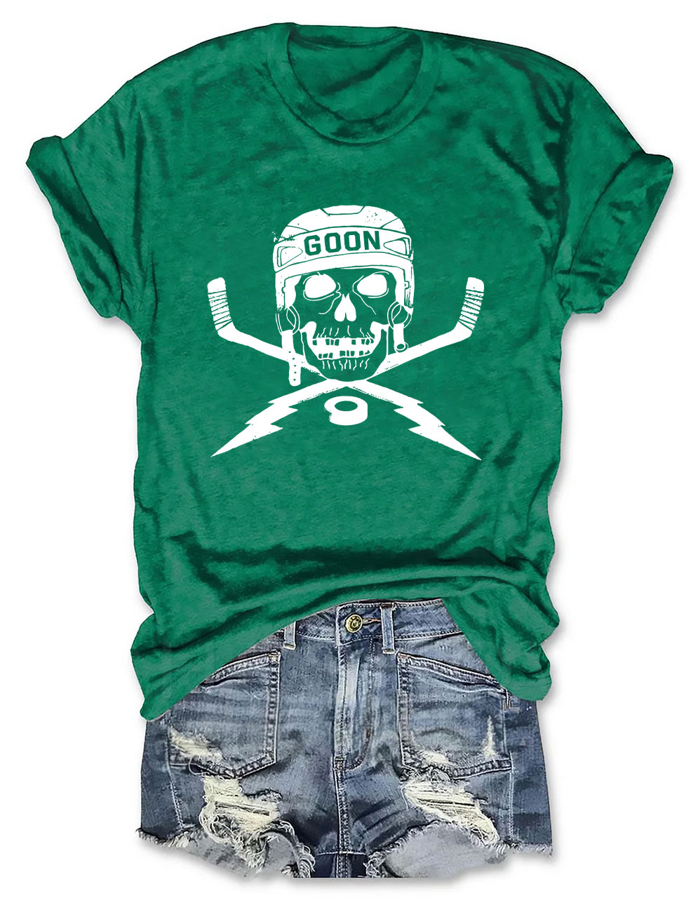 Cool Skull Hockey Funny T-shirt