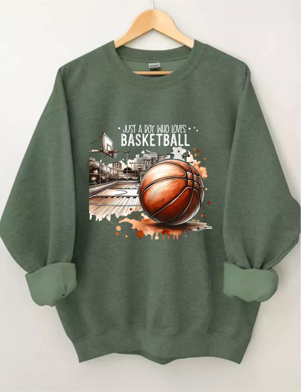 Just A Boy Who Loves Basketball Funny Sweatshirt