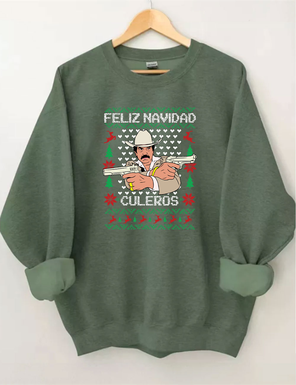 Beto El Mero Le��n del Corrido Quintanilla Christmas Sweatshirt
