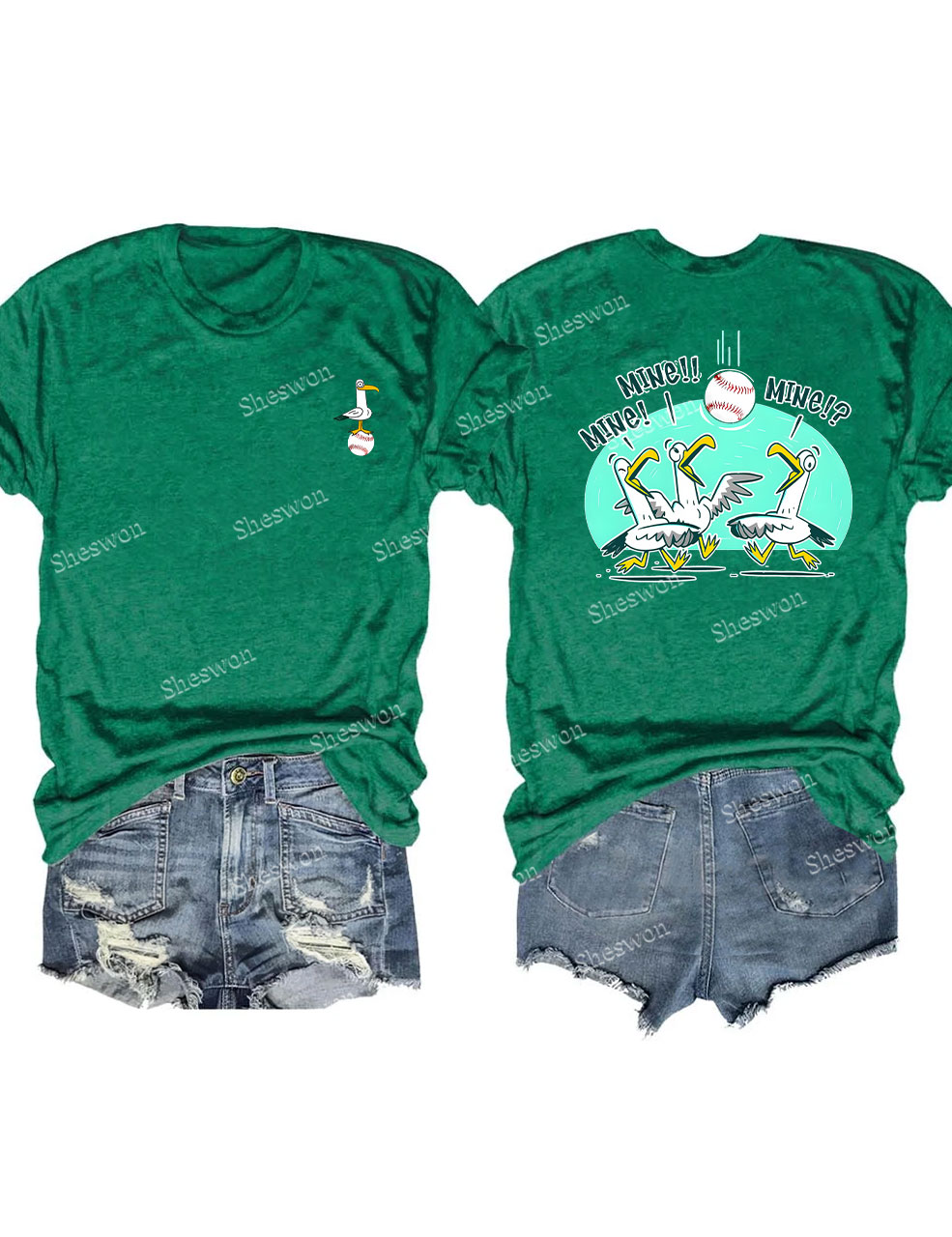 Mine Mine Mine Seagull Funny Baseball T-Shirt