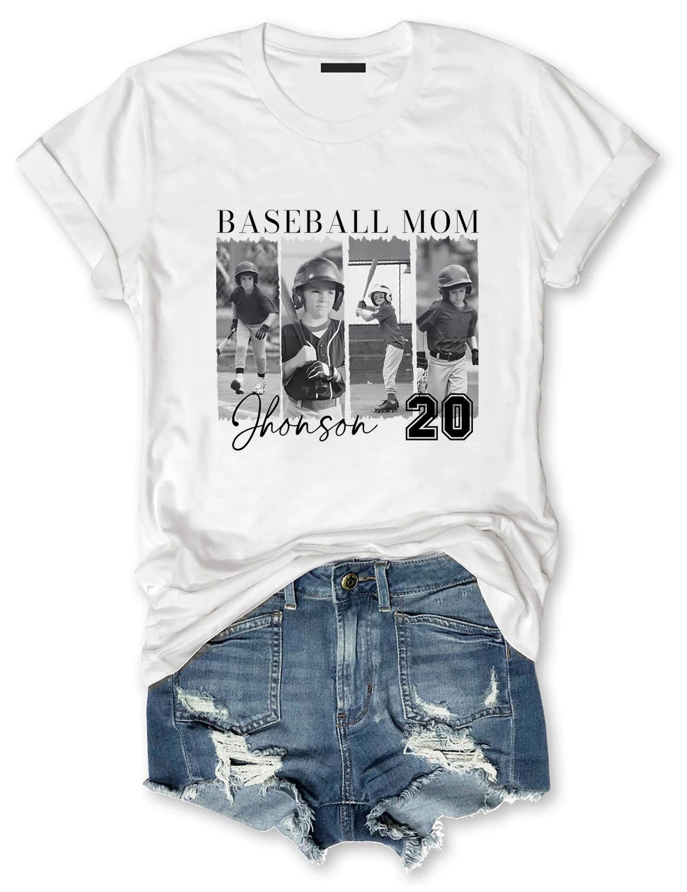 Custom Photo Baseball Softball T-shirt