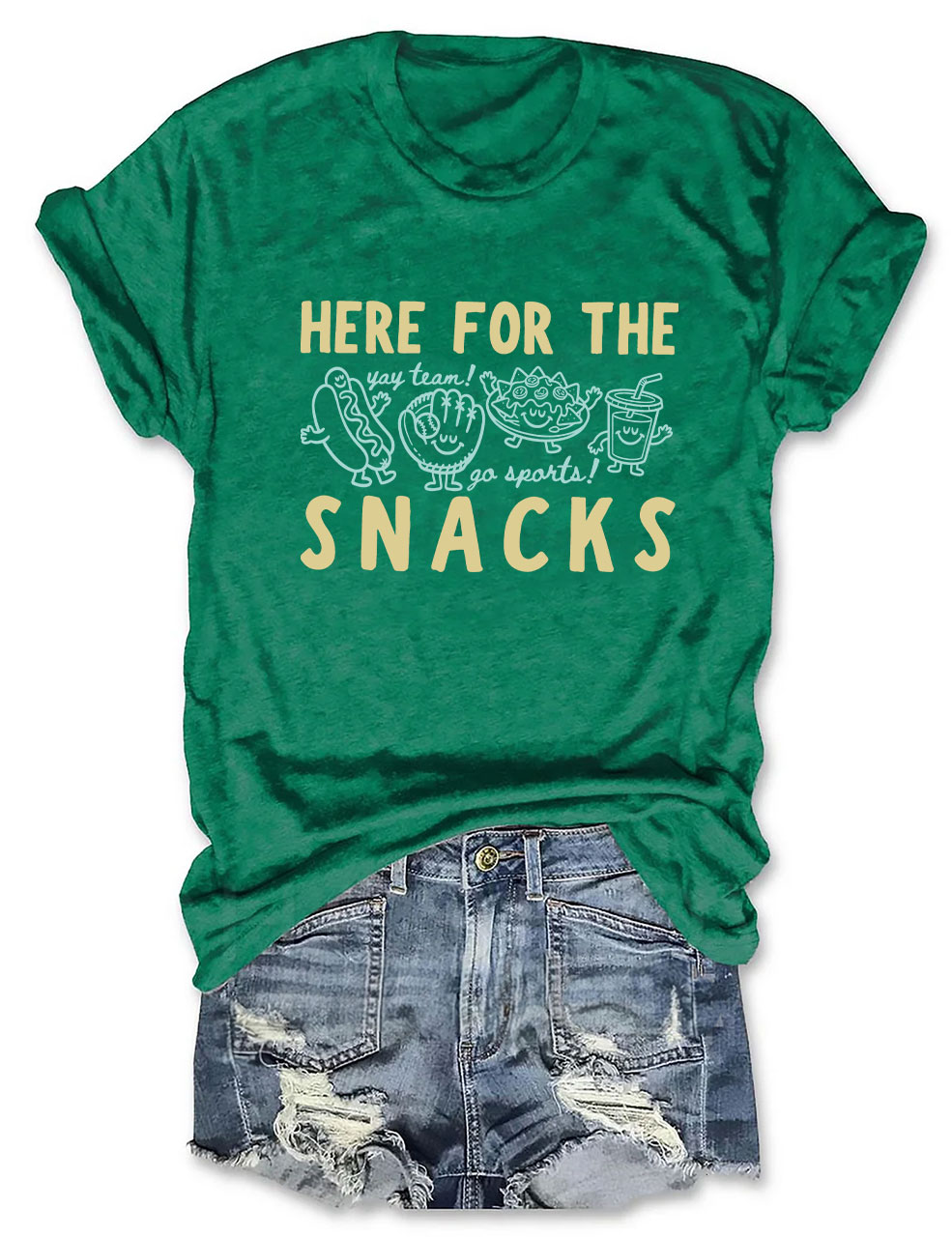 'Here For The Snacks'  Baseball T-Shirt