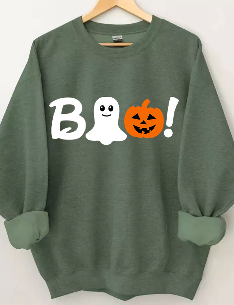 Boo Halloween Ghost Basketball Sweatshirt