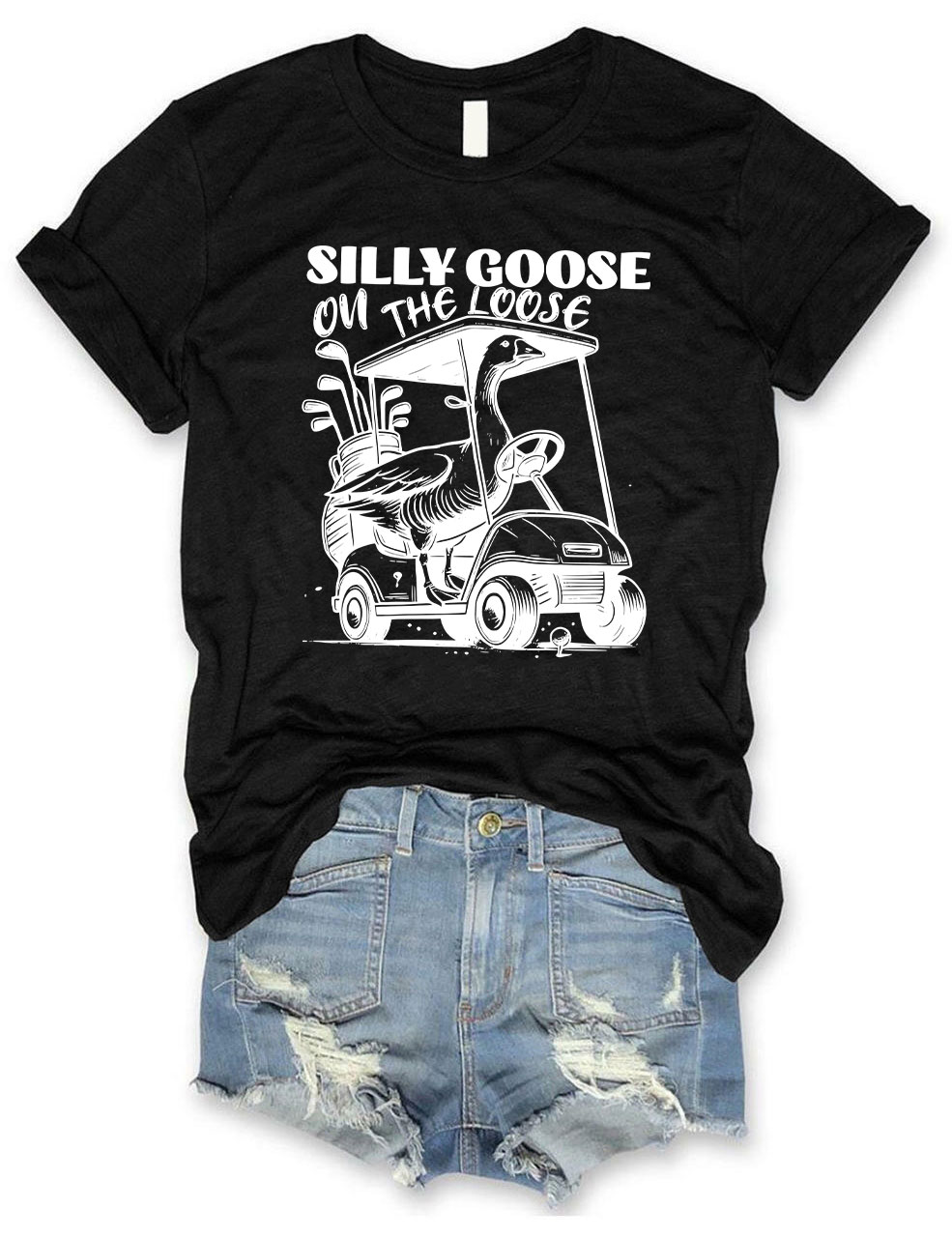Silly Goose On The Loose Funny Golf T-shirt