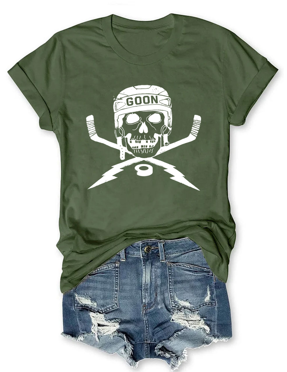 Cool Skull Hockey Funny T-shirt