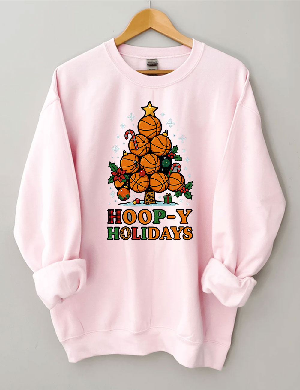 Hoop-y Holidays Basketball Christmas Tree Sweatshirt