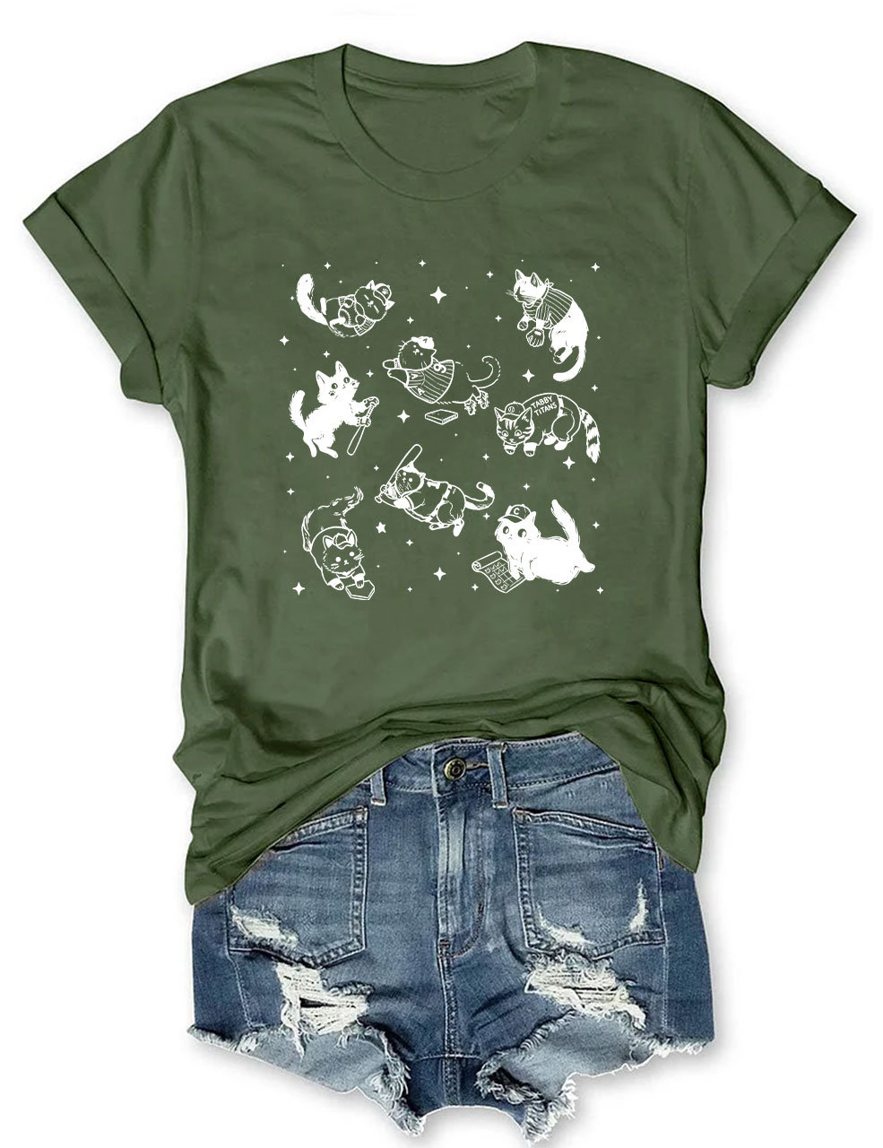 Cute Cat Baseball Funny T-Shirt