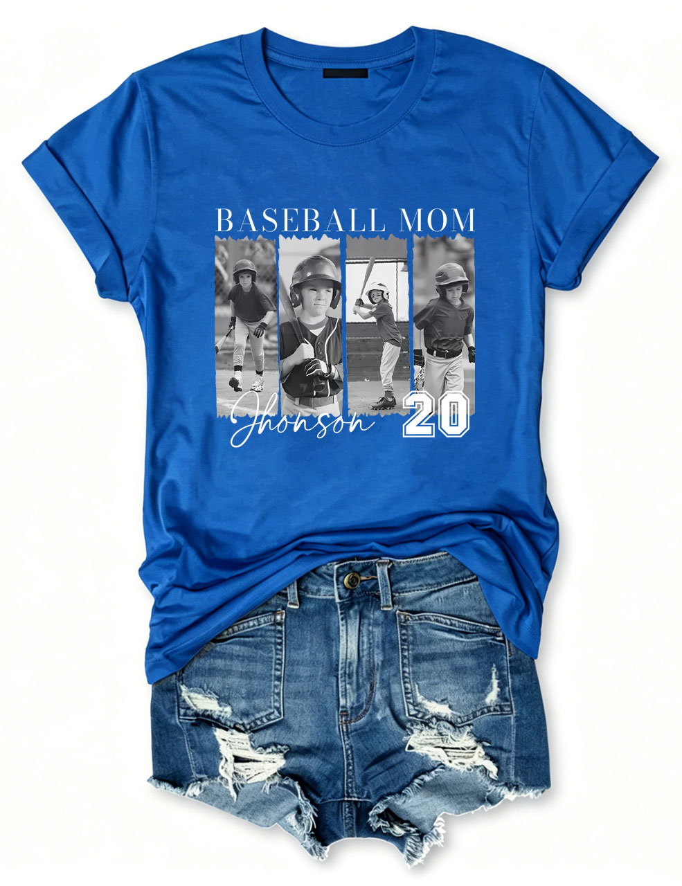 Custom Photo Baseball Softball T-shirt