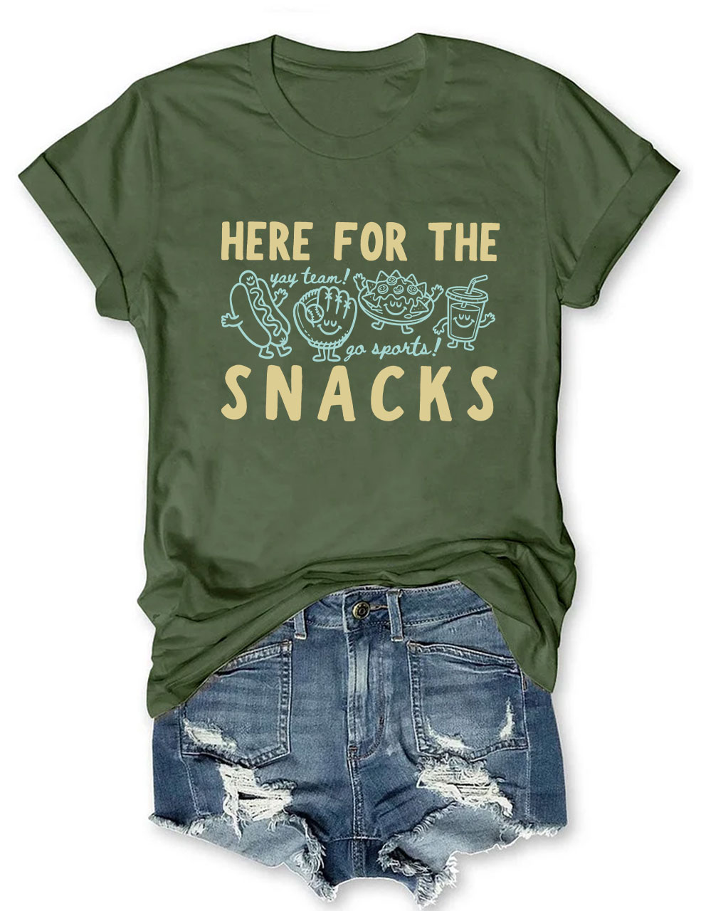 'Here For The Snacks'  Baseball T-Shirt