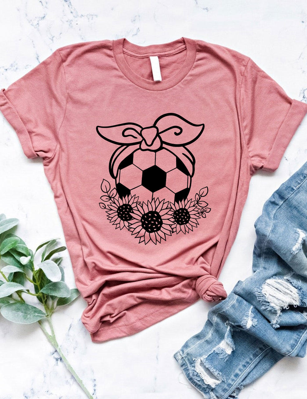 Floral Soccer Ball  T-Shirt