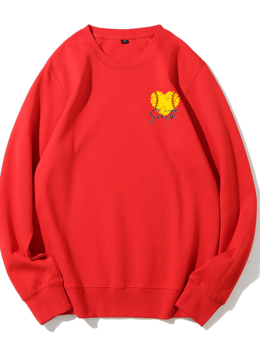 Custom Softball Heart Funny  Sweatshirt