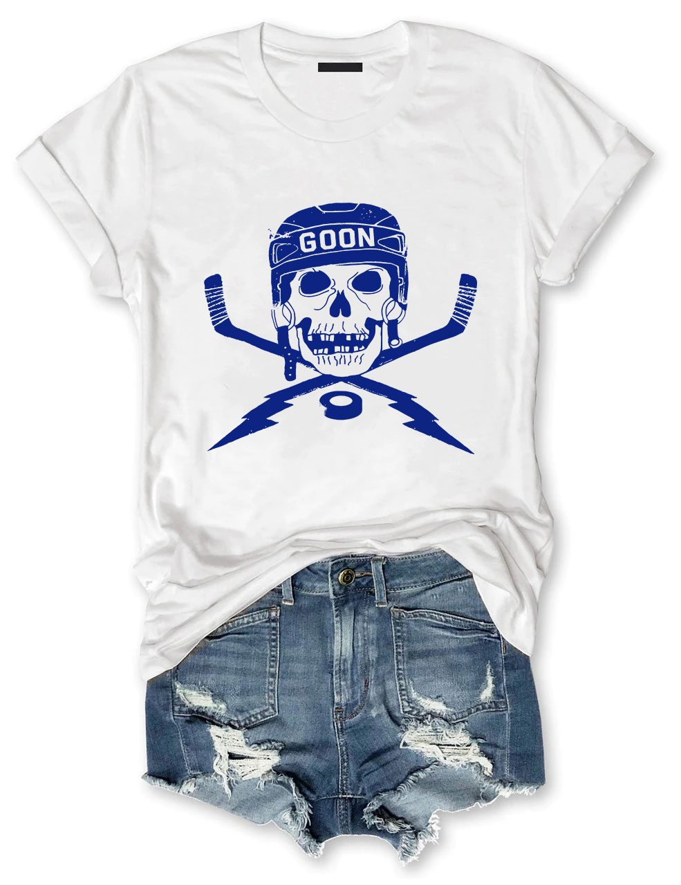Cool Skull Hockey Funny T-shirt
