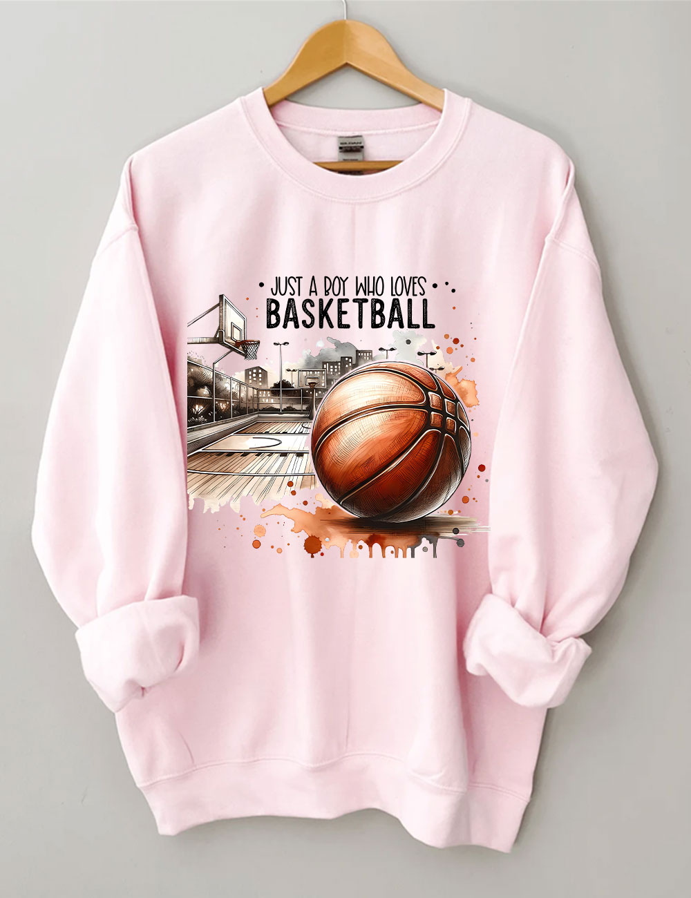 Just A Boy Who Loves Basketball Funny Sweatshirt