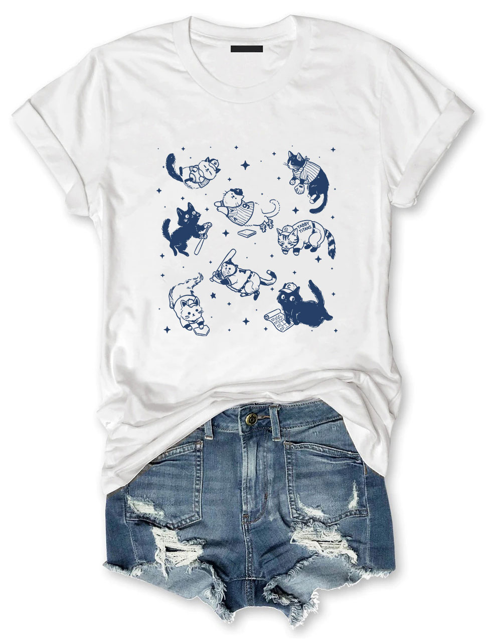 Cute Cat Baseball Funny T-Shirt