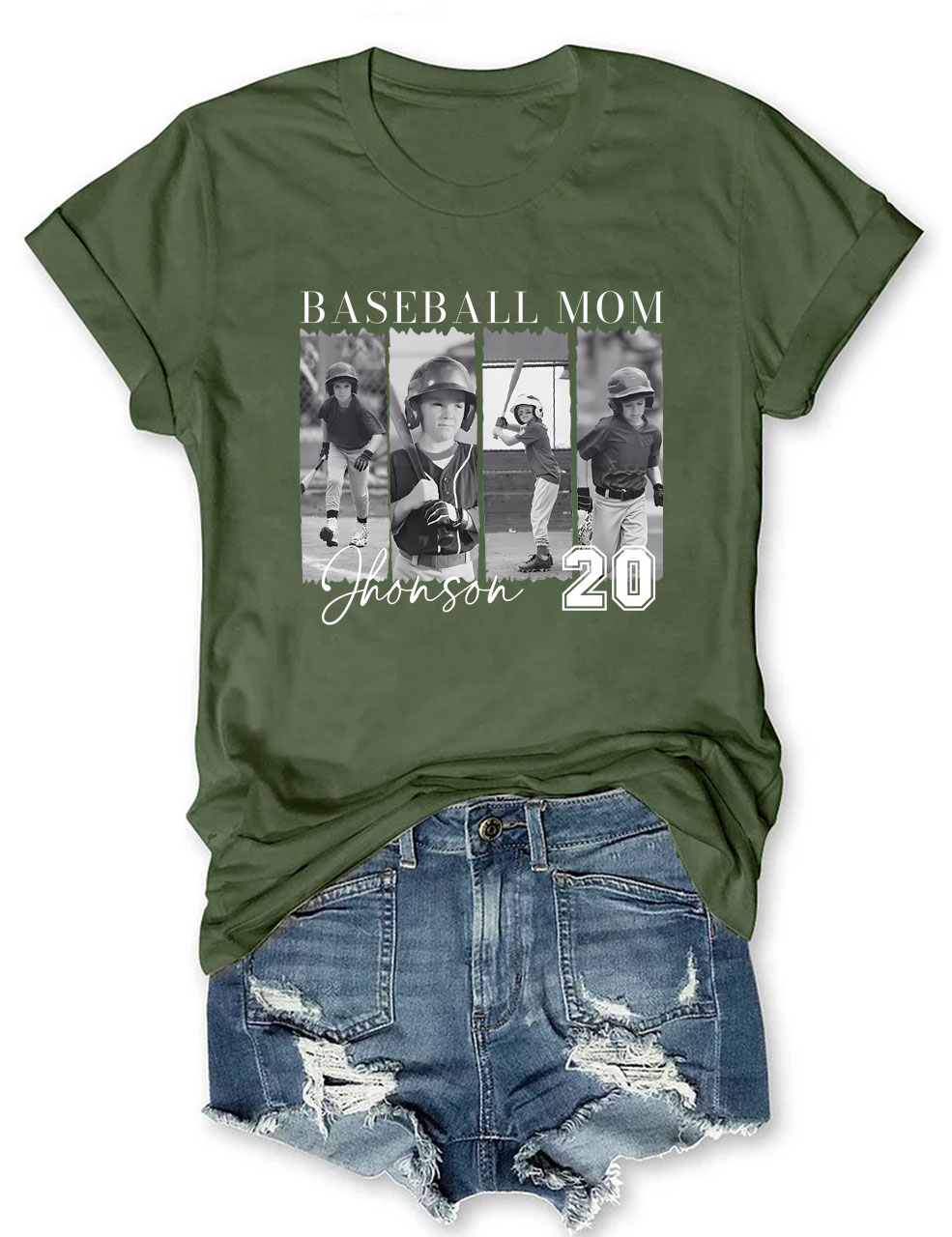 Custom Photo Baseball Softball T-shirt