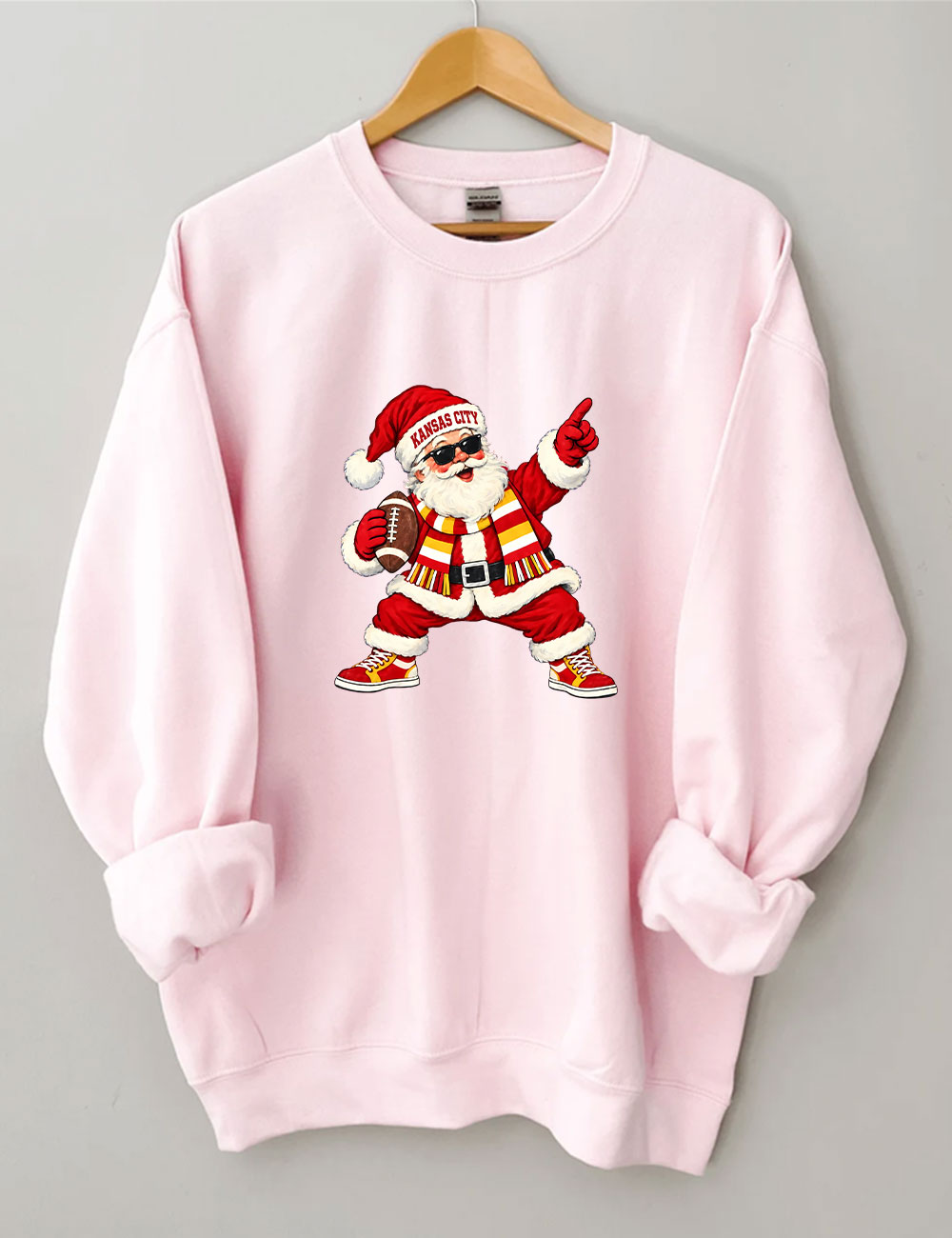 Kansas City Football Santa Sweatshirt