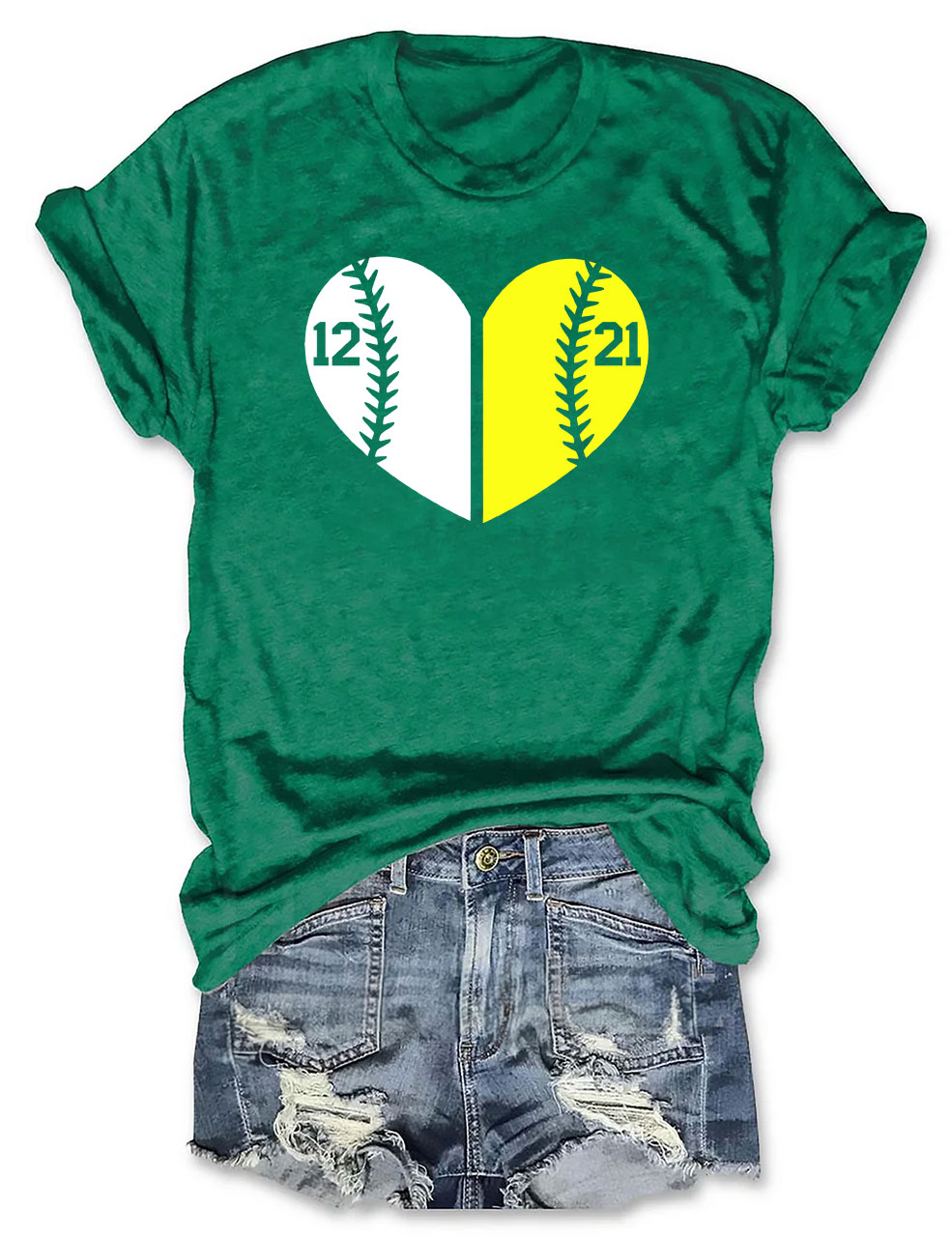 Custom Glitter Baseball and Softball T-Shirt
