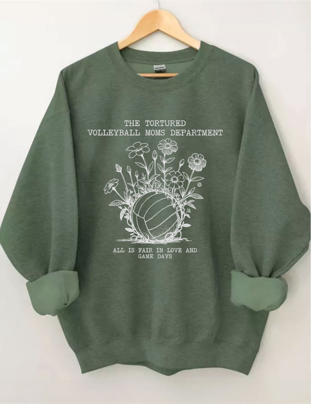 Tortured Volleyball Moms Department Sweatshirt
