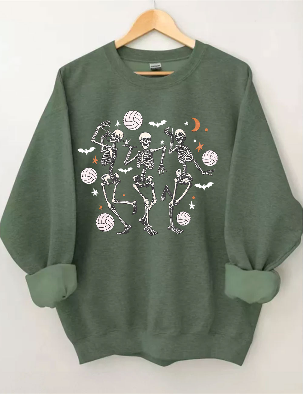 Dancing Skeletons Funny Halloween Volleyball Sweatshirt