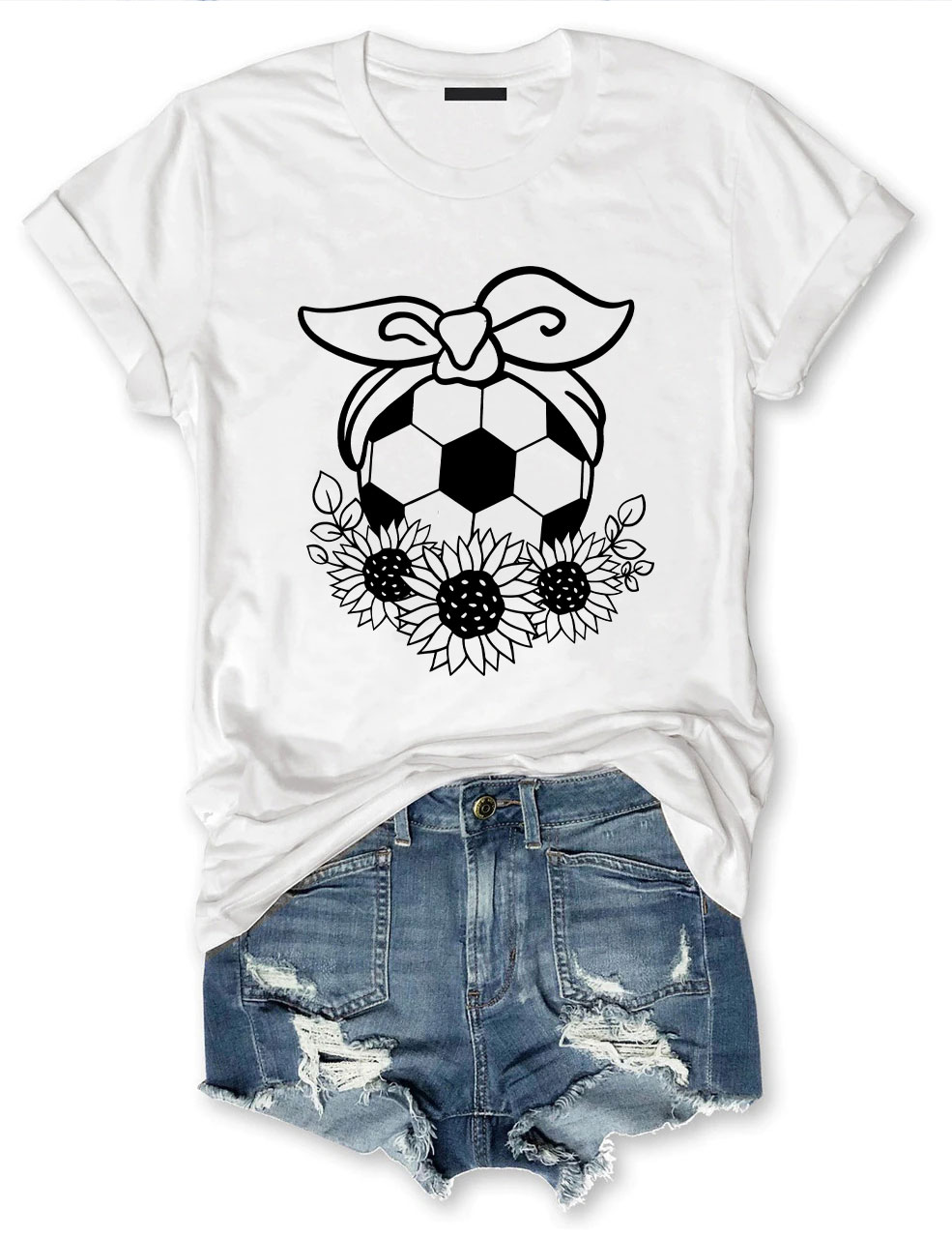Floral Soccer Ball  T-Shirt