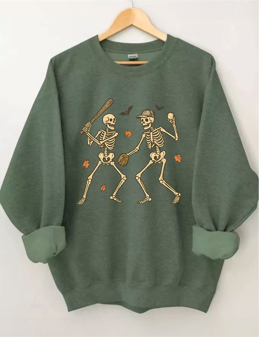 Skeleton Baseball Halloween Funny Sweatshirt