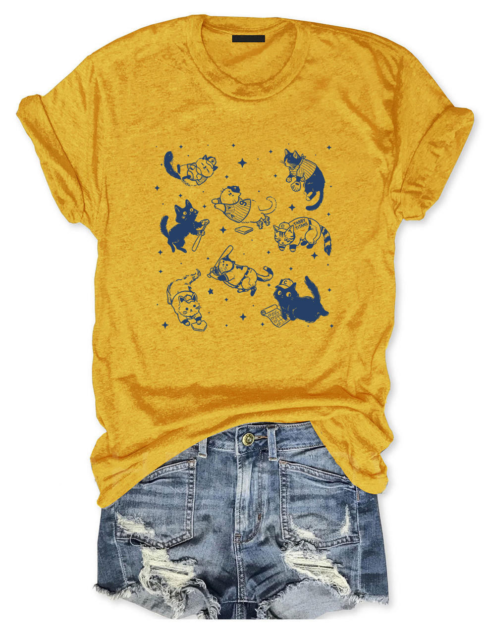 Cute Cat Baseball Funny T-Shirt