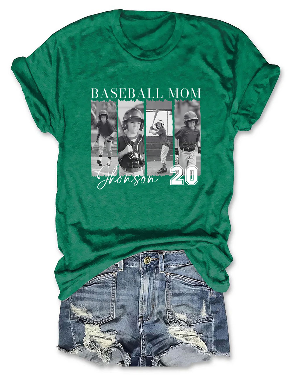 Custom Photo Baseball Softball T-shirt