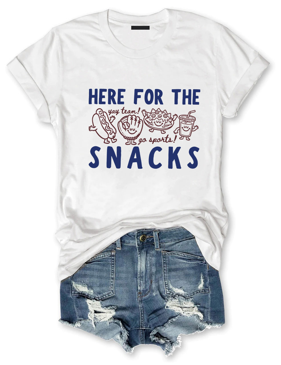 'Here For The Snacks'  Baseball T-Shirt