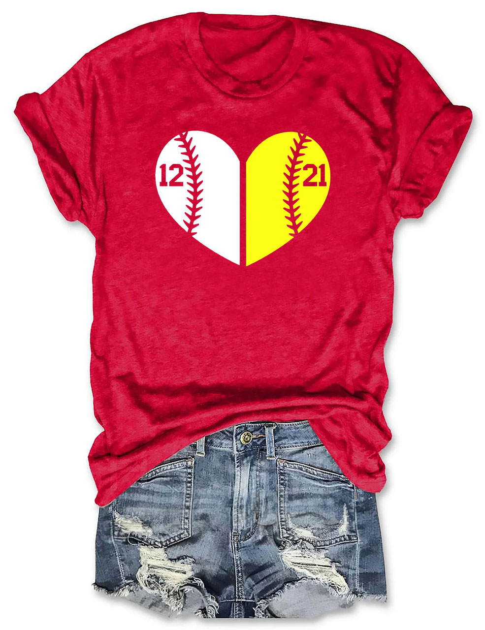 Custom Glitter Baseball and Softball T-Shirt